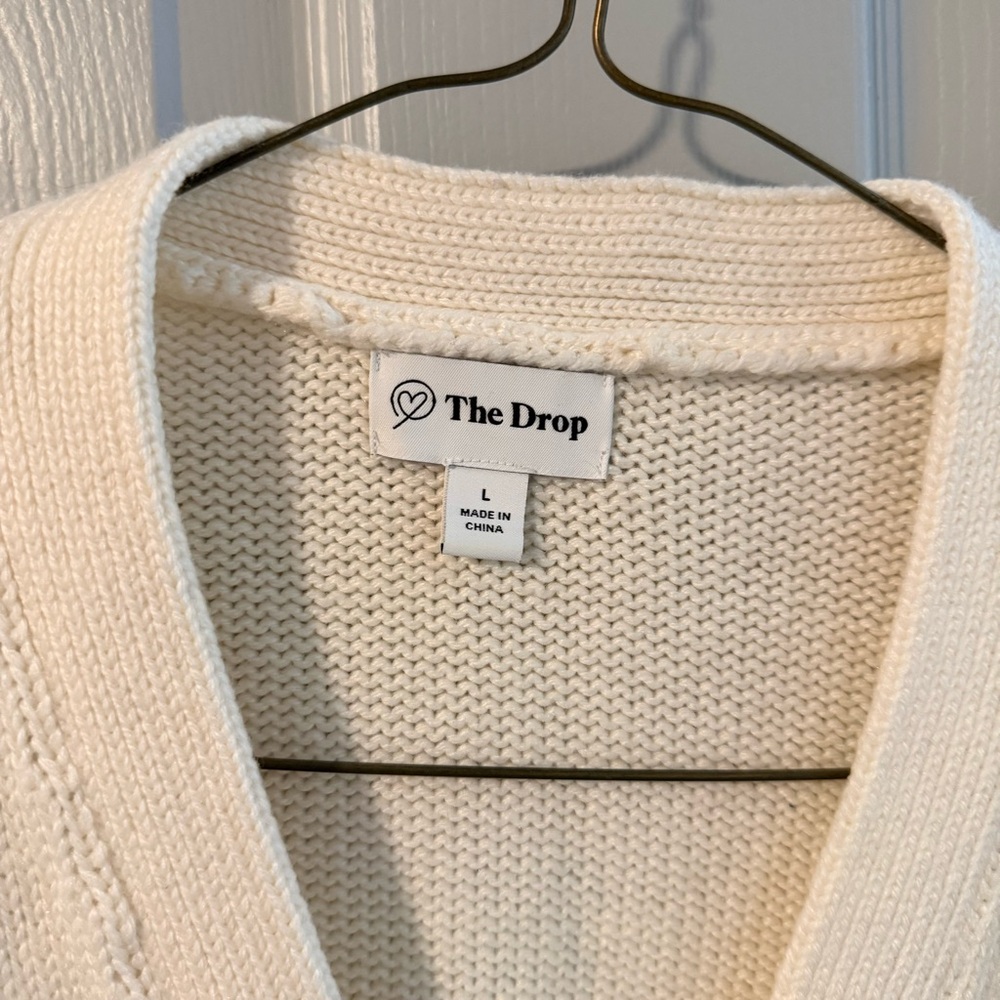 The Drop Women’s Cream Button-Front Cardigan Sweater - Picture 3 of 4